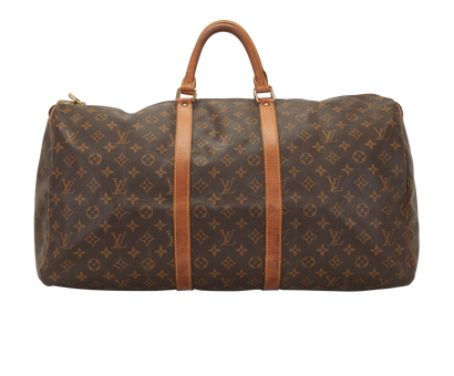 Keepall 55, &pound;795, Handbags, Brown, Canvas, Front view